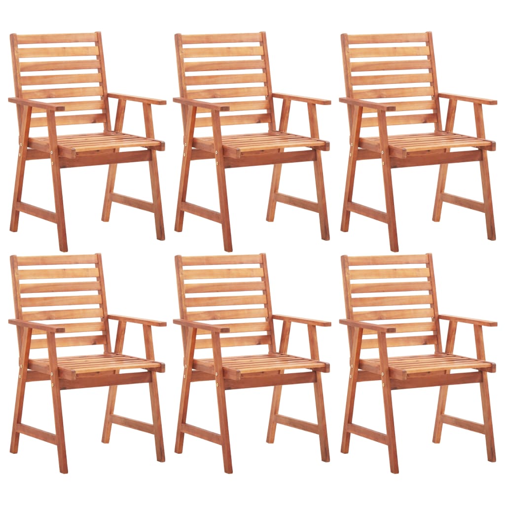 vidaXL Градински трапезни столове, 6 бр, акация масив