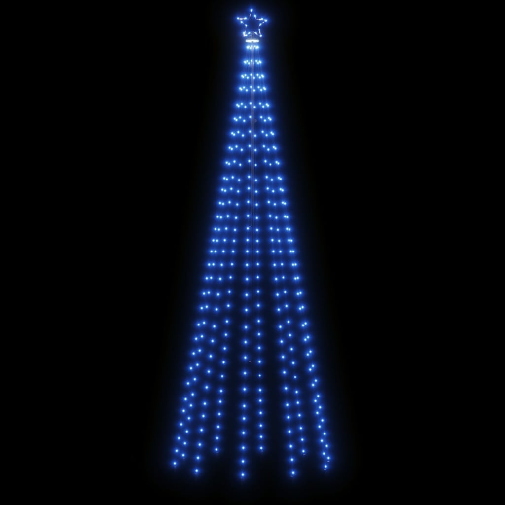 vidaXL Коледна елха с шип, синя, 310 LED, 300 см