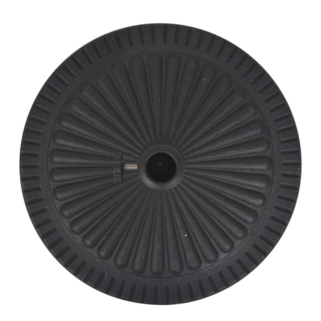 vidaXL Основа за чадър, кръгла, смола, черна, 29 кг
