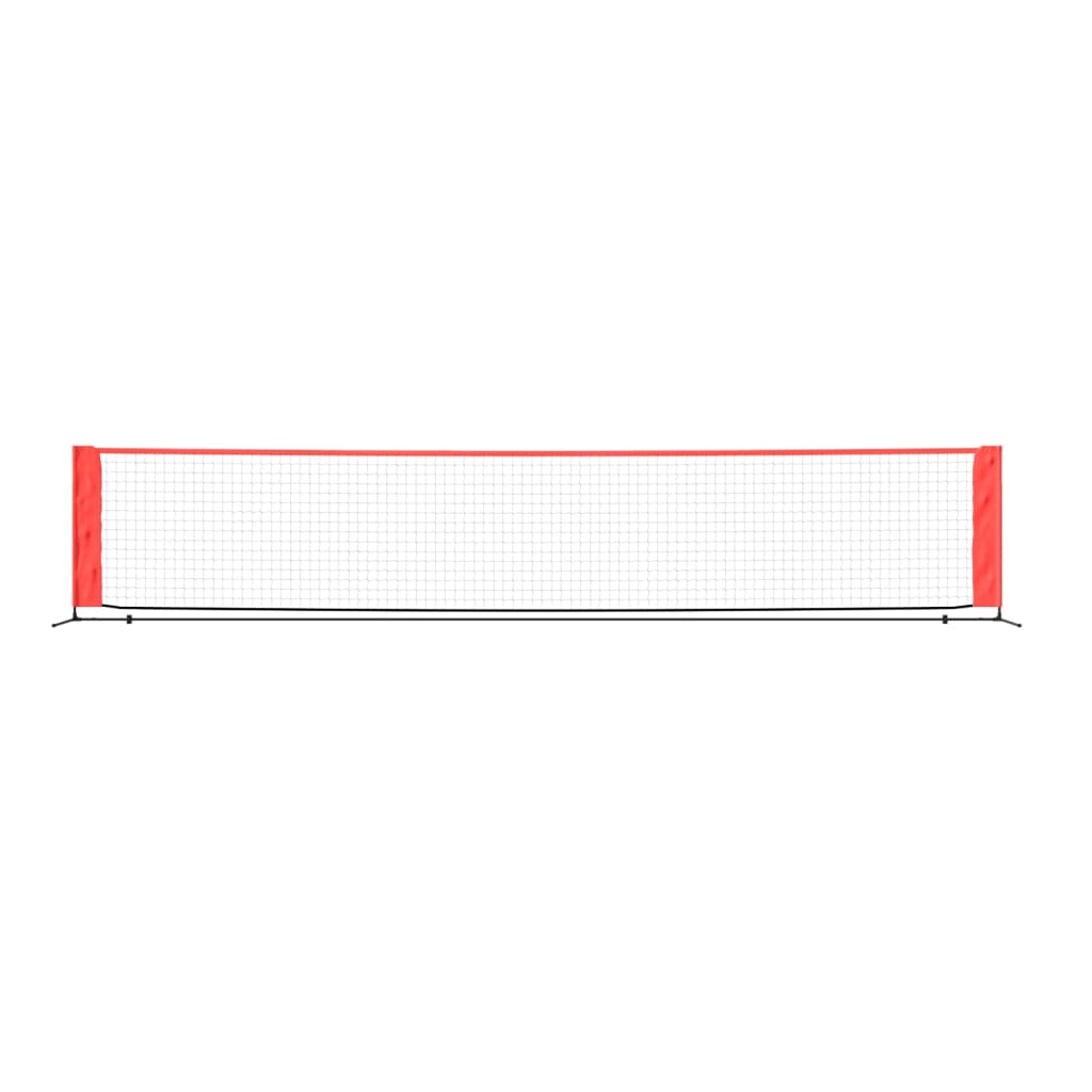 vidaXL Мрежа за тенис, черно-червена, 500x100x87 см, полиестер