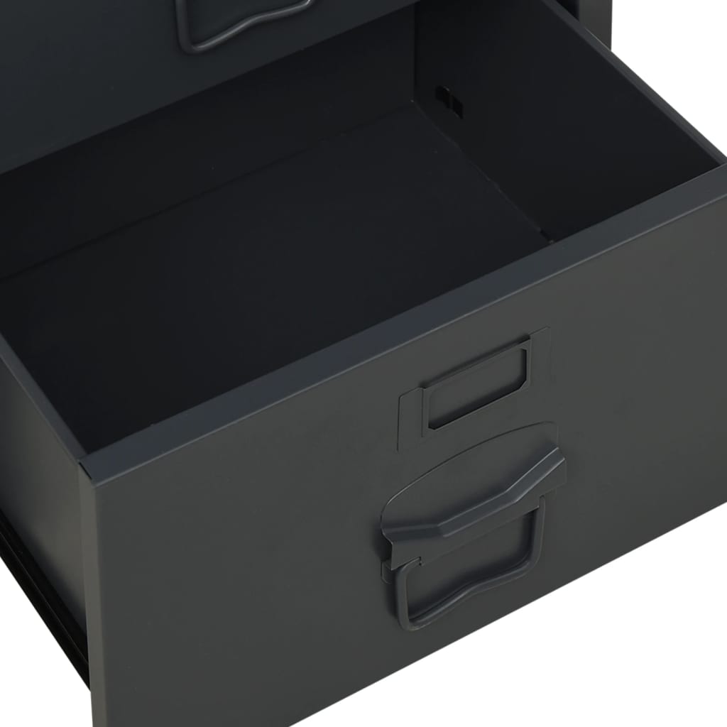 vidaXL Индустриално бюро с чекмеджета, антрацит, 105x52x75 см, стомана