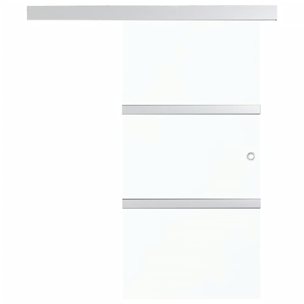 vidaXL Плъзгаща врата с меки стопери ESG стъкло и алуминий 76x205 см