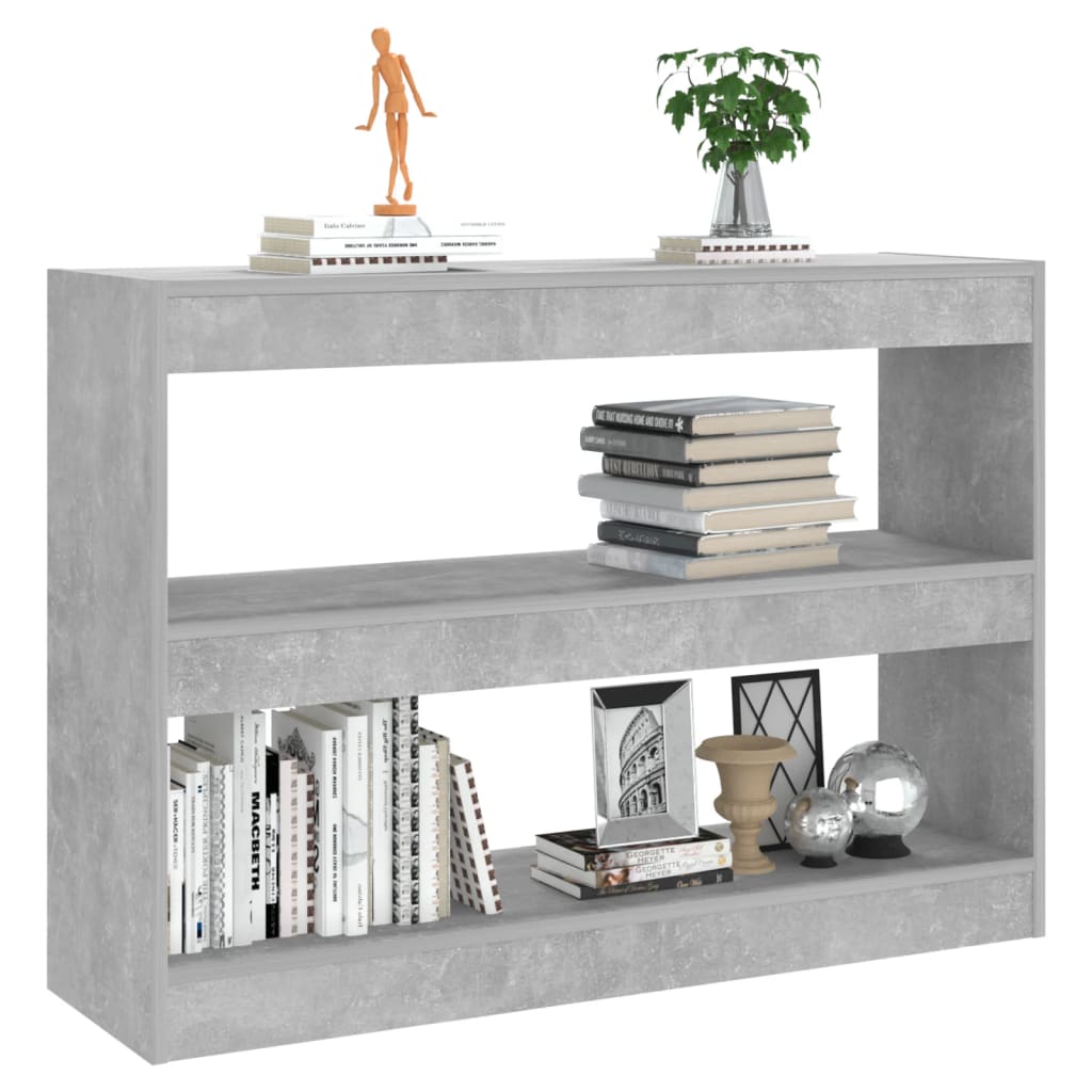 vidaXL Библиотека/разделител за стая, бетонно сива, 100x30x72 см