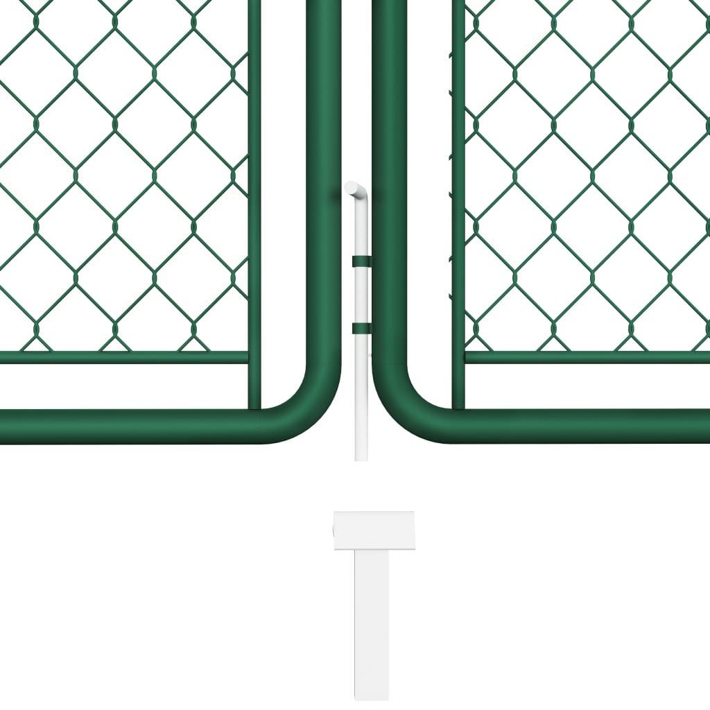 vidaXL Градинска порта, стомана, 200x395 см, зелена