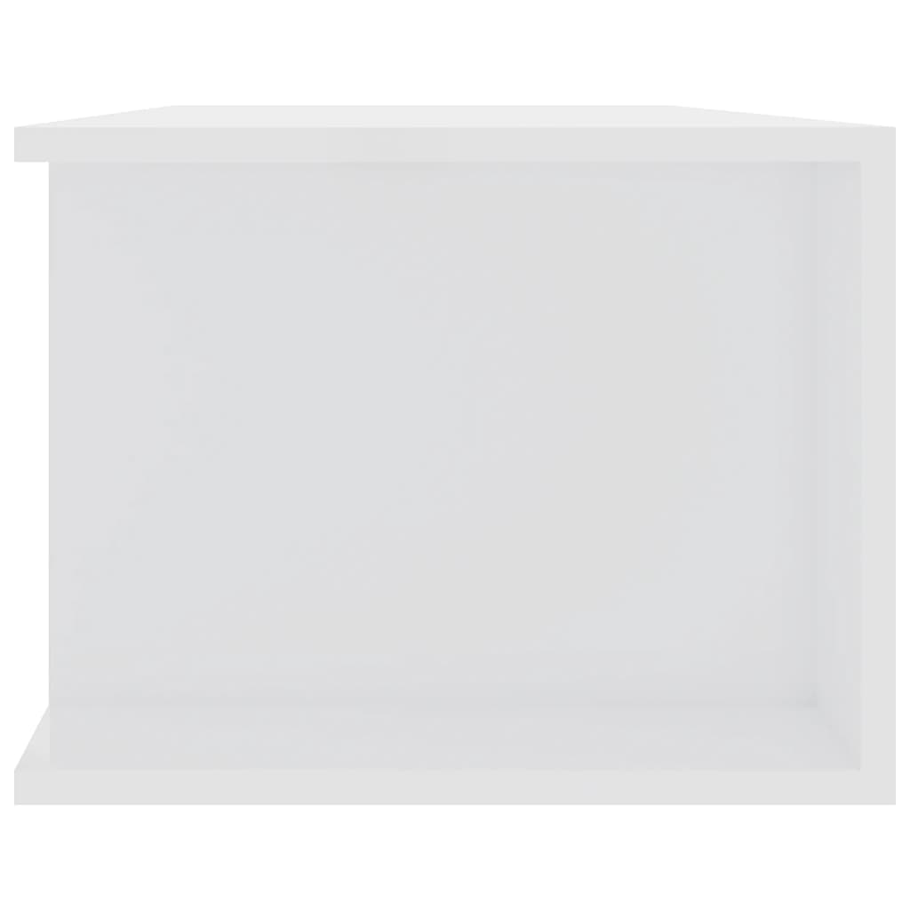 vidaXL ТВ шкаф с LED осветление, бял гланц, 135x39x30 см