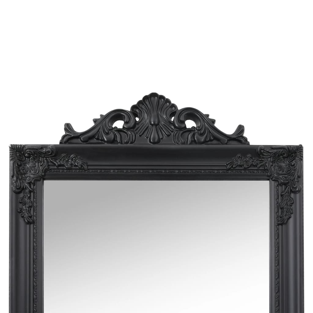vidaXL Стоящо огледало, черно, 40x160 см