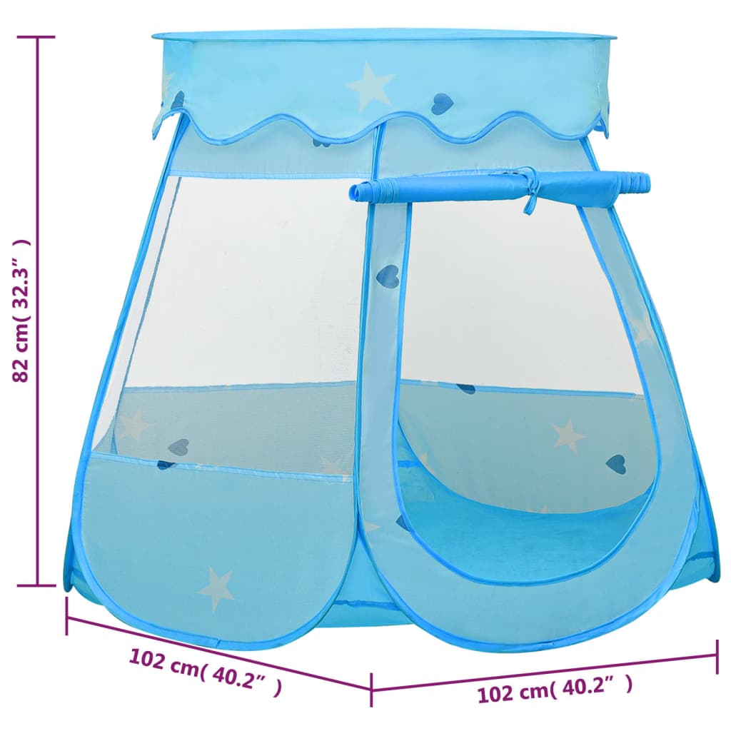 vidaXL Детска палатка за игра, синя, 102x102x82 см