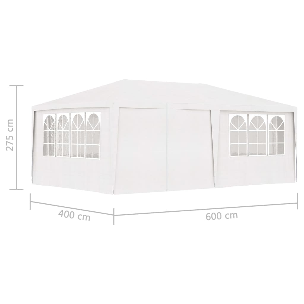 vidaXL Професионална парти шатра със стени 4х6 м бяла 90 г/м²
