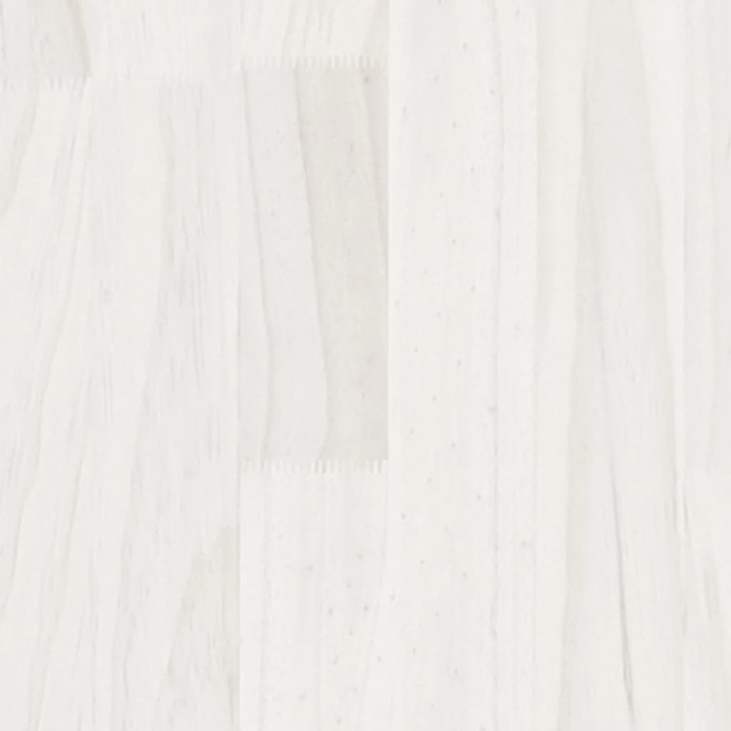 vidaXL Маса за кафе, бяла, 110x50x33,5 см, борово дърво масив