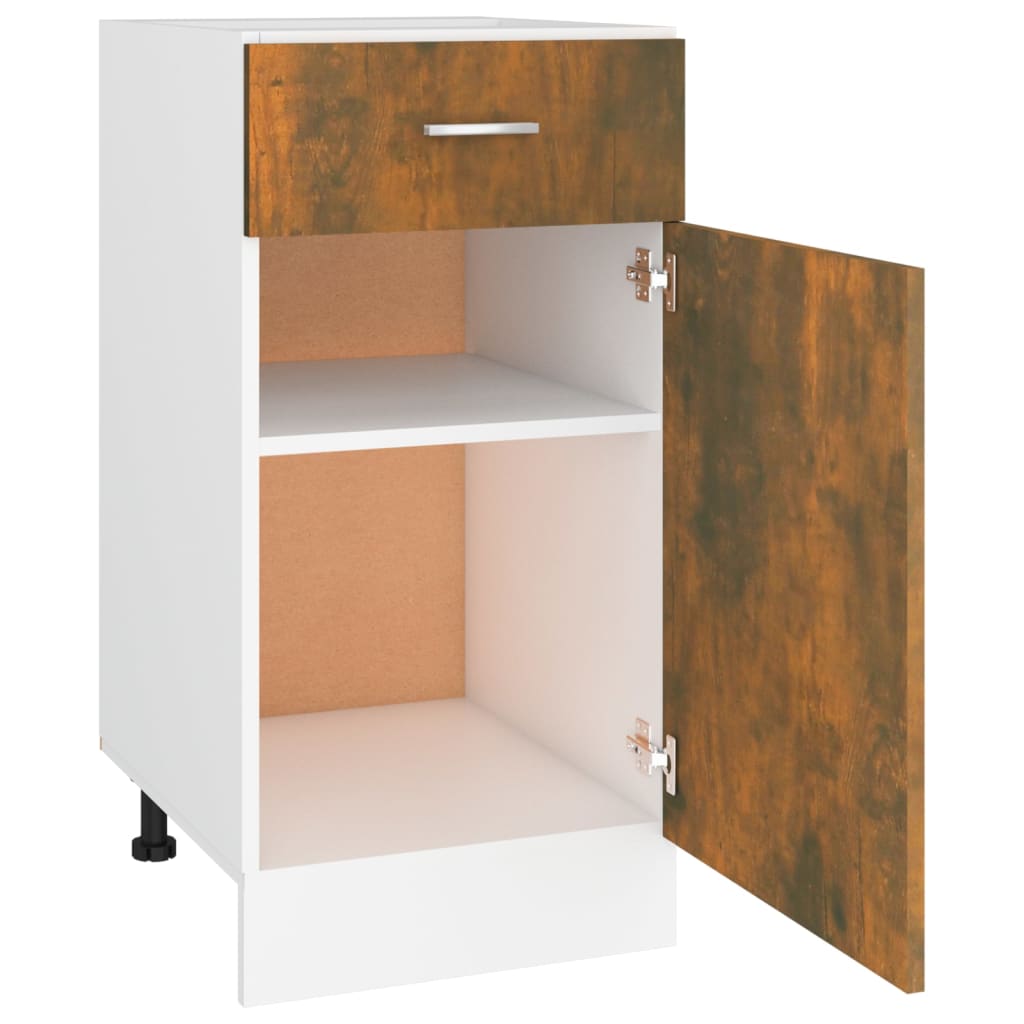 vidaXL Долен шкаф с чекмедже опушен дъб 40x46x81,5 см инженерно дърво