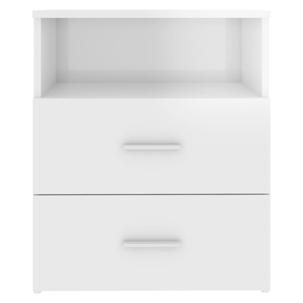 vidaXL Нощни шкафчета, 2 бр, бял гланц, 50x32x60 см