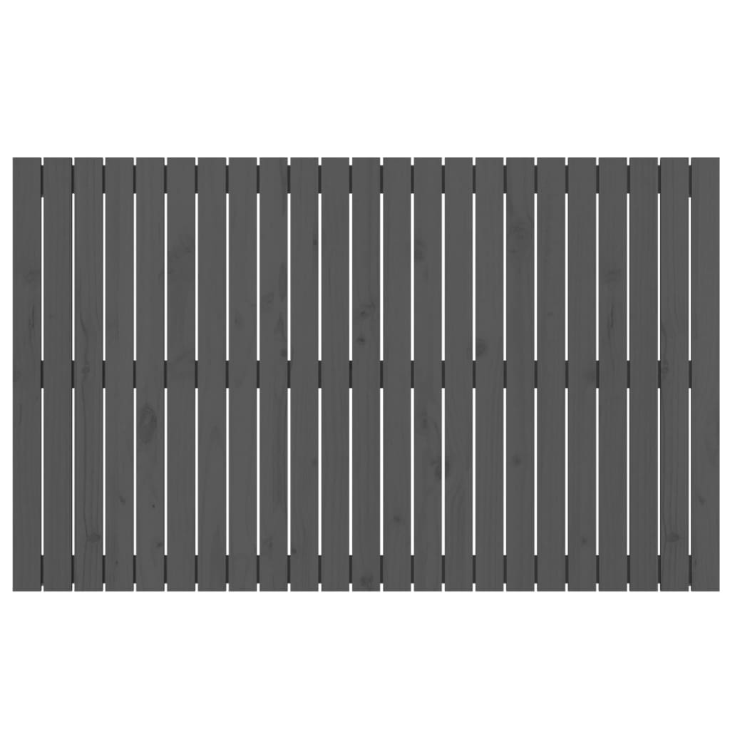 vidaXL Стенна табла за спалня, сива, 147x3x90 см, борово дърво масив