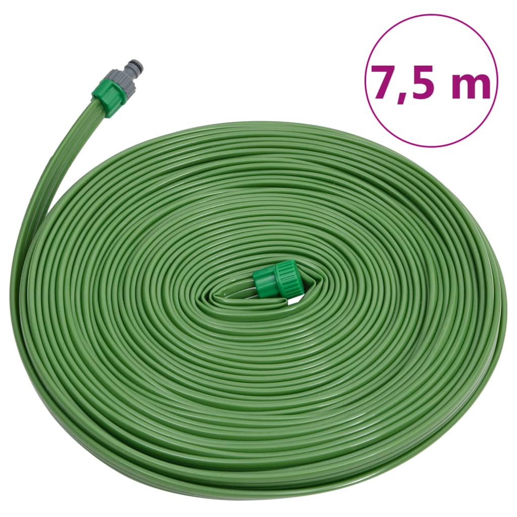 vidaXL 3-тръбен маркуч за пръскачка зелен 7,5 м PVC
