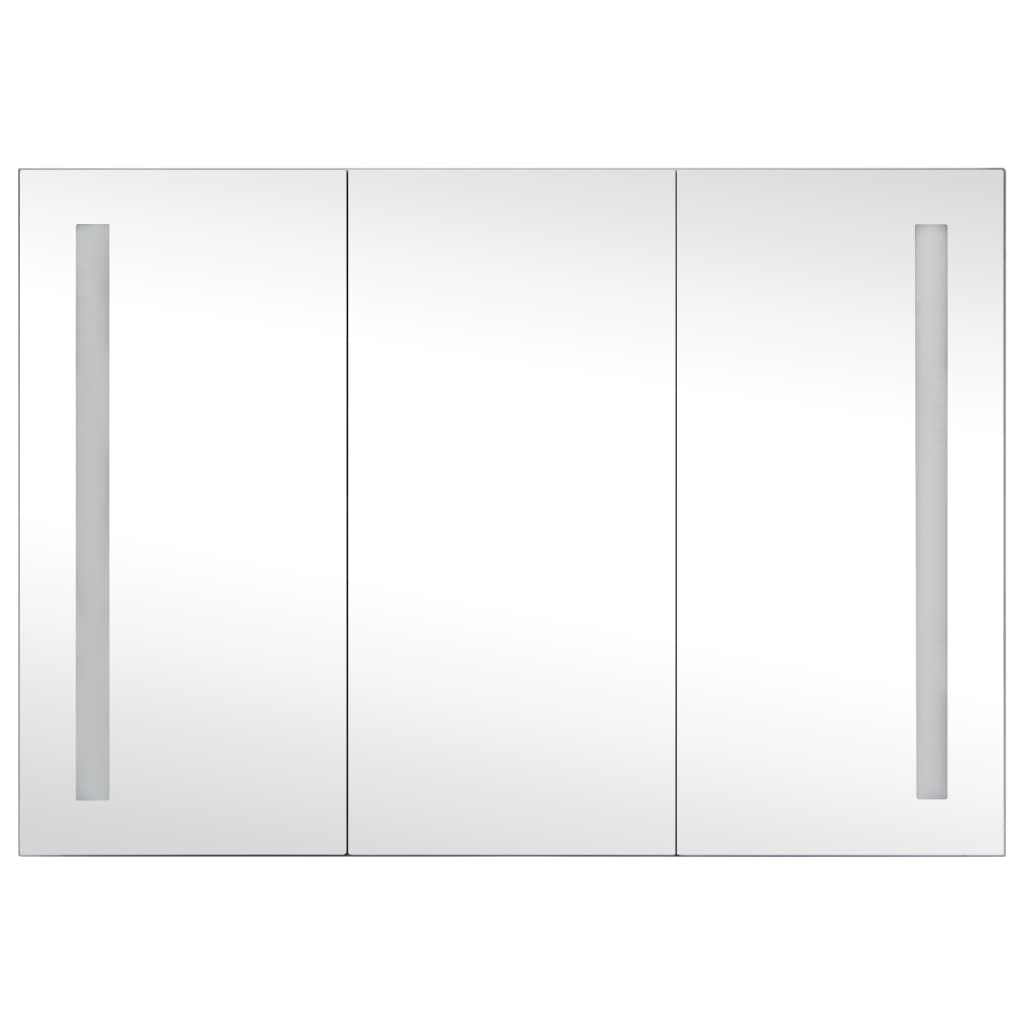 vidaXL LED шкаф с огледало за баня, 89x14x62 см