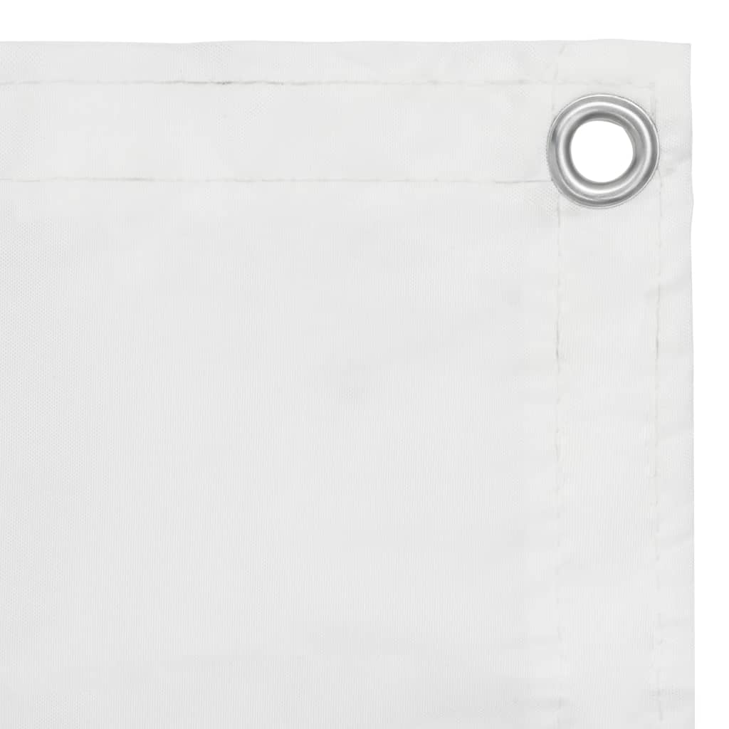 vidaXL Балконски параван, бял, 120x600 см, оксфорд плат