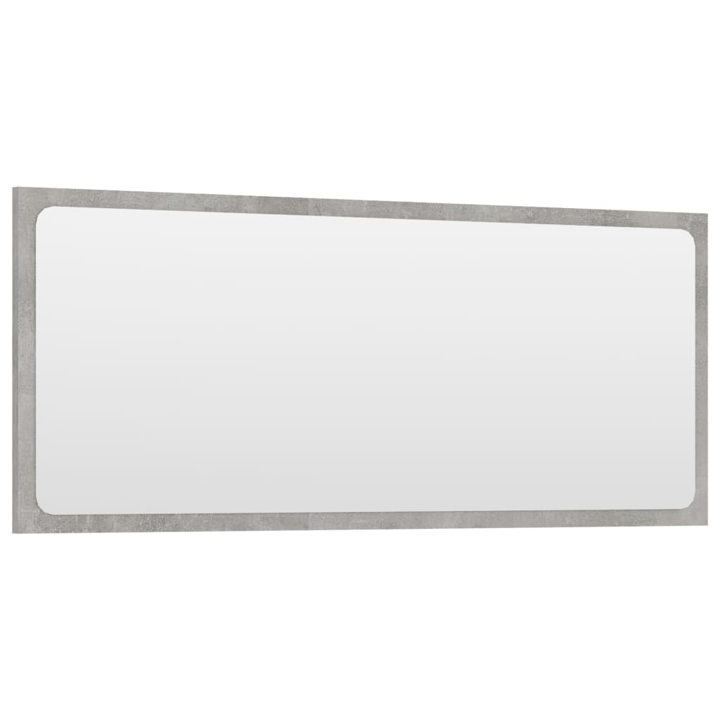 vidaXL Огледало за баня, бетонно сиво, 90x1,5x37 см, ПДЧ