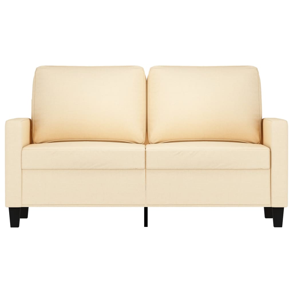 vidaXL 2-местен диван, кремав, 120 см, текстил