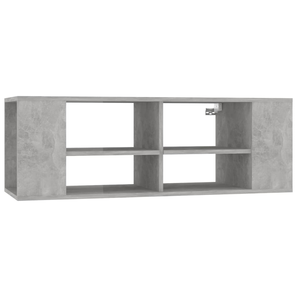 vidaXL ТВ шкаф за стенен монтаж, бетонно сив, 102x35x35 см, ПДЧ