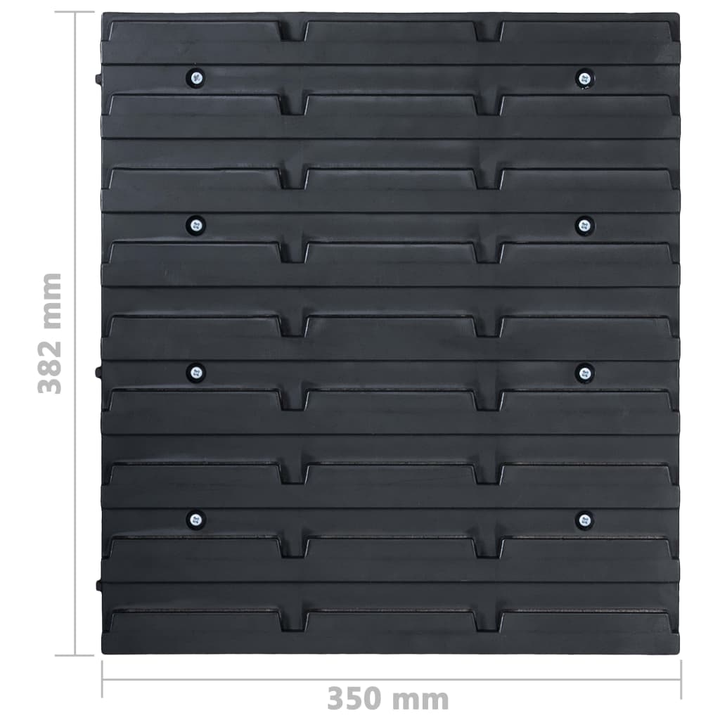 vidaXL Стенен органайзер със 128 бр кутии за инструменти синьо и черно