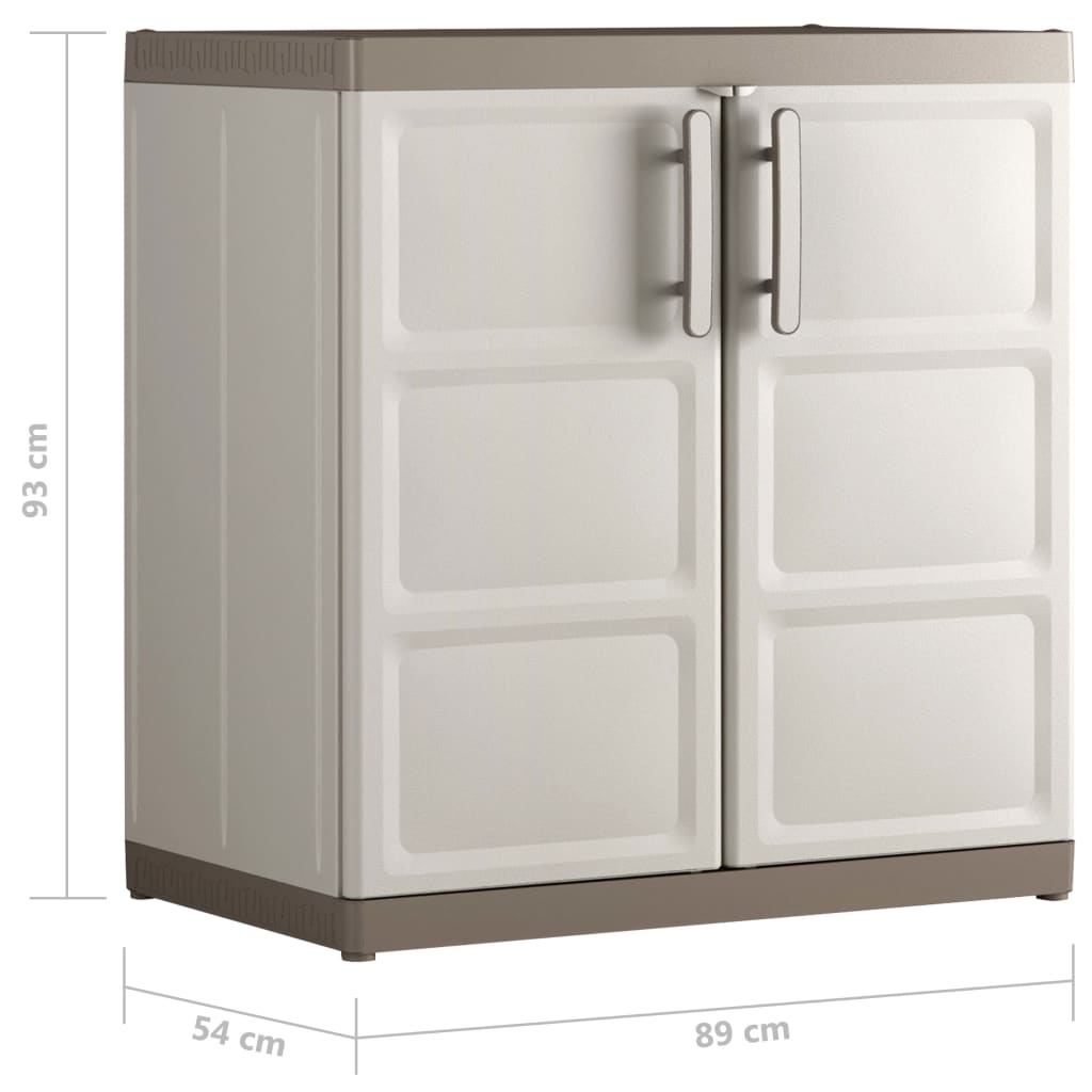 Keter Нисък шкаф за съхранение Excellence XL, бежово и таупе, 93 см