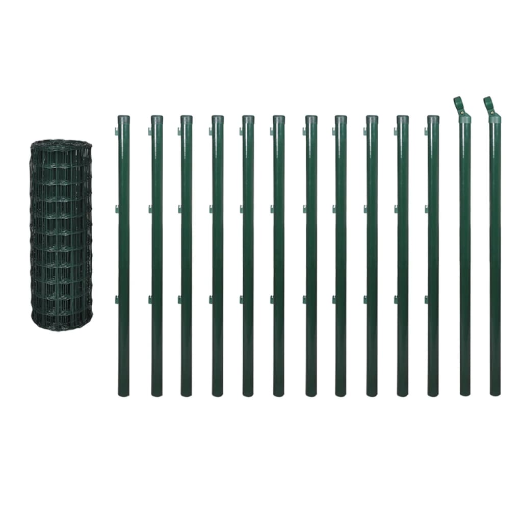 vidaXL Оградна мрежа, стомана, 25 x 1,0 м, зелена