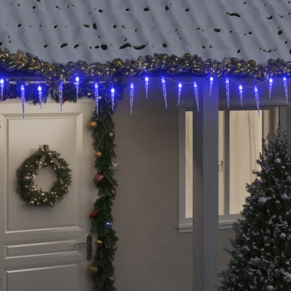vidaXL Коледни лампи ледени висулки 200 LED сини 20 м акрил PVC