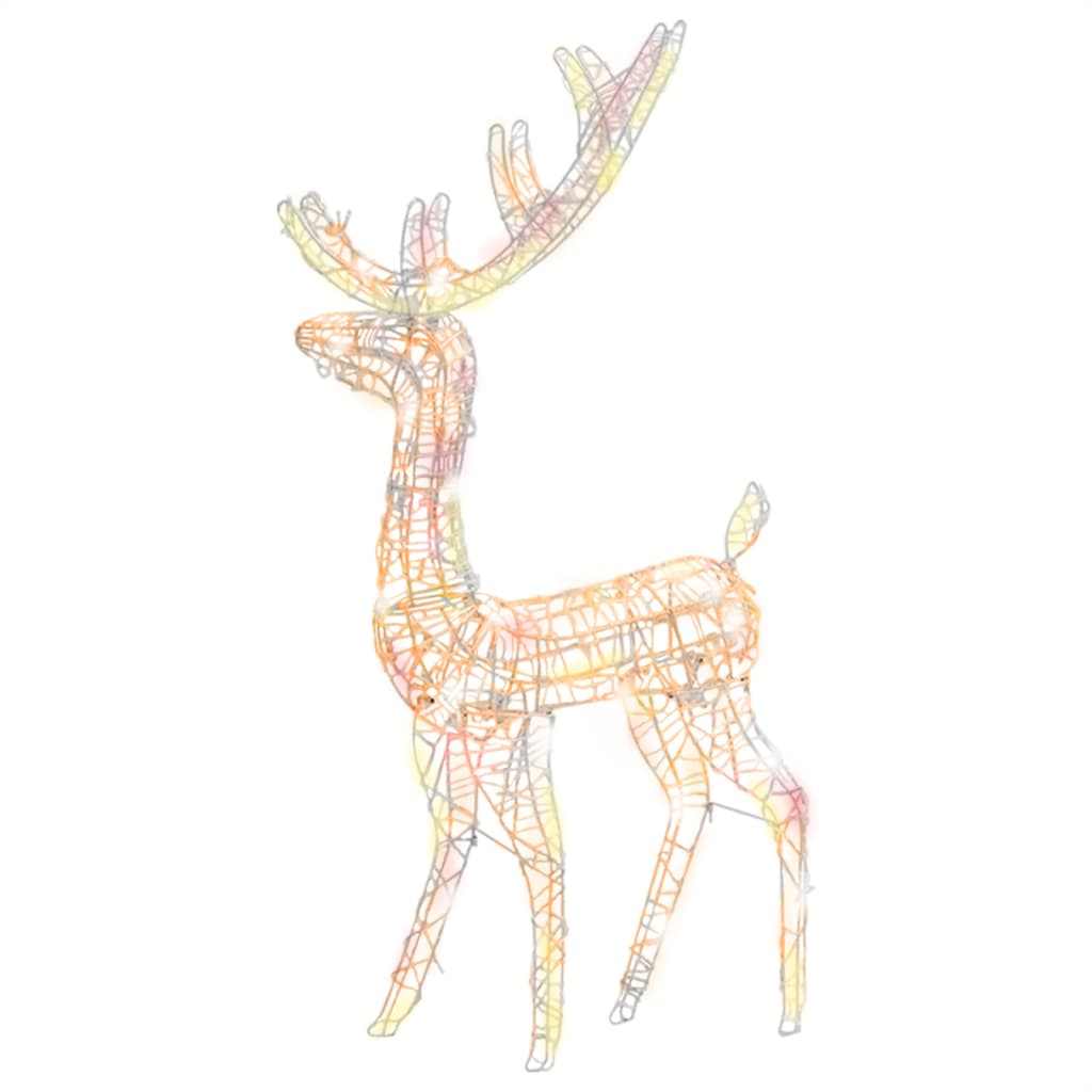 vidaXL Коледна украса северни елени, акрил, 2 бр, 120 см, многоцветни