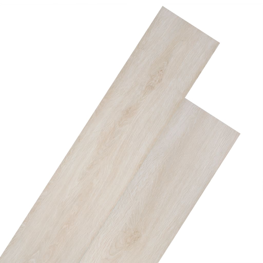 vidaXL Самозалепващи подови дъски от PVC 5,21 м² 2 мм цвят бял дъб