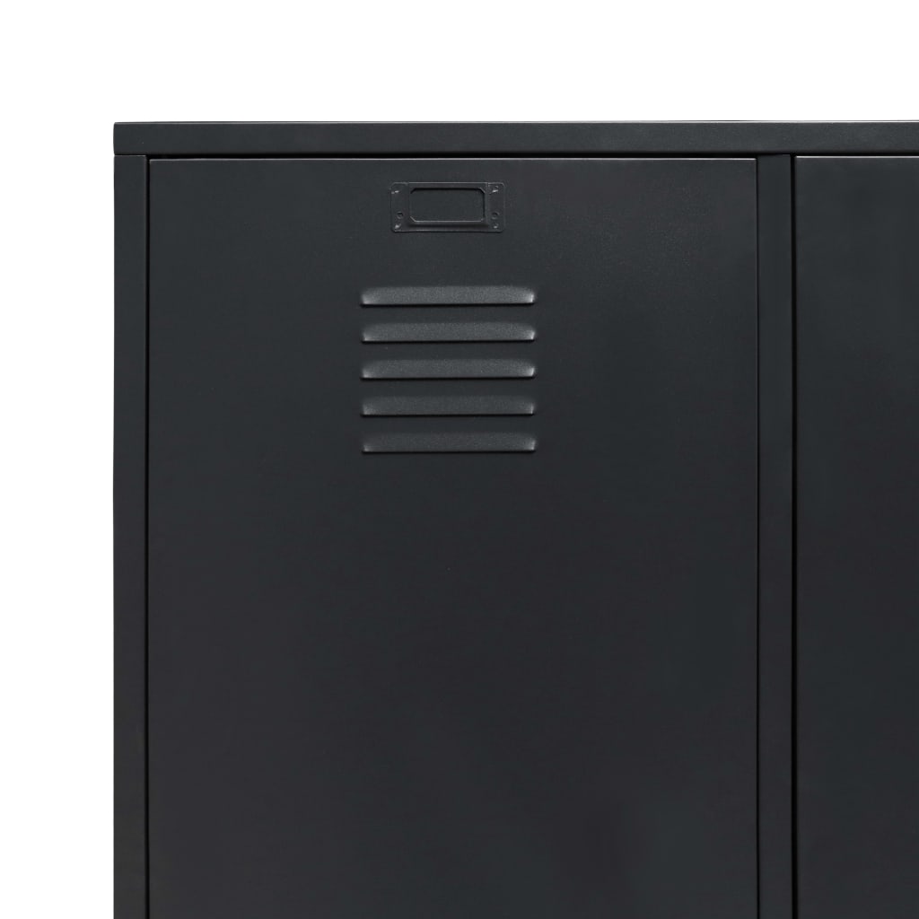 vidaXL Гардероб метален, индустриален стил, 90x40x180 см, черен