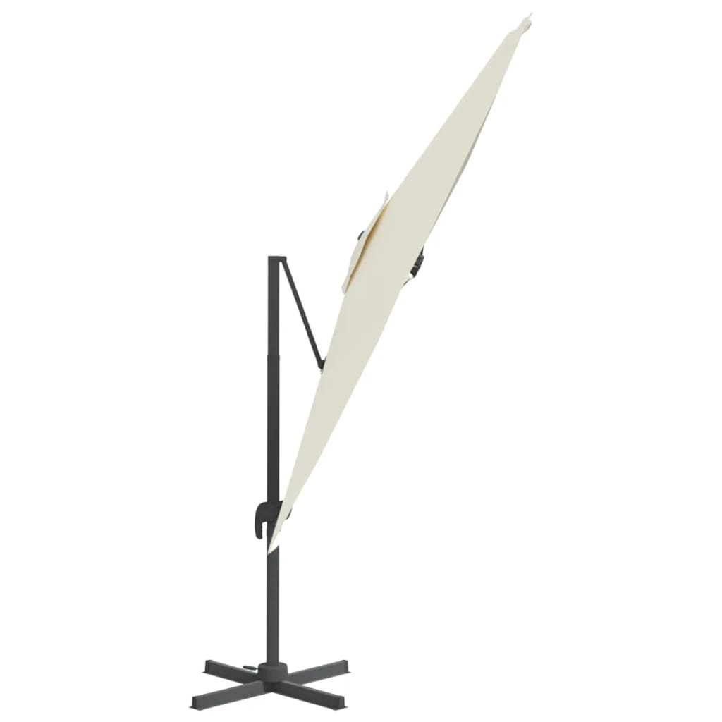 vidaXL Конзолен чадър с алуминиев прът, пясъчнобял, 400x300 см