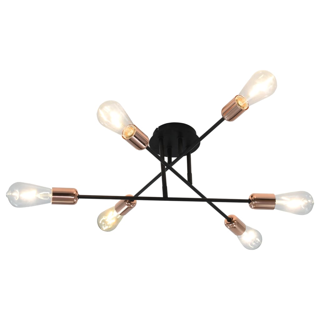 vidaXL Таванна лампа, черно и мед, E27