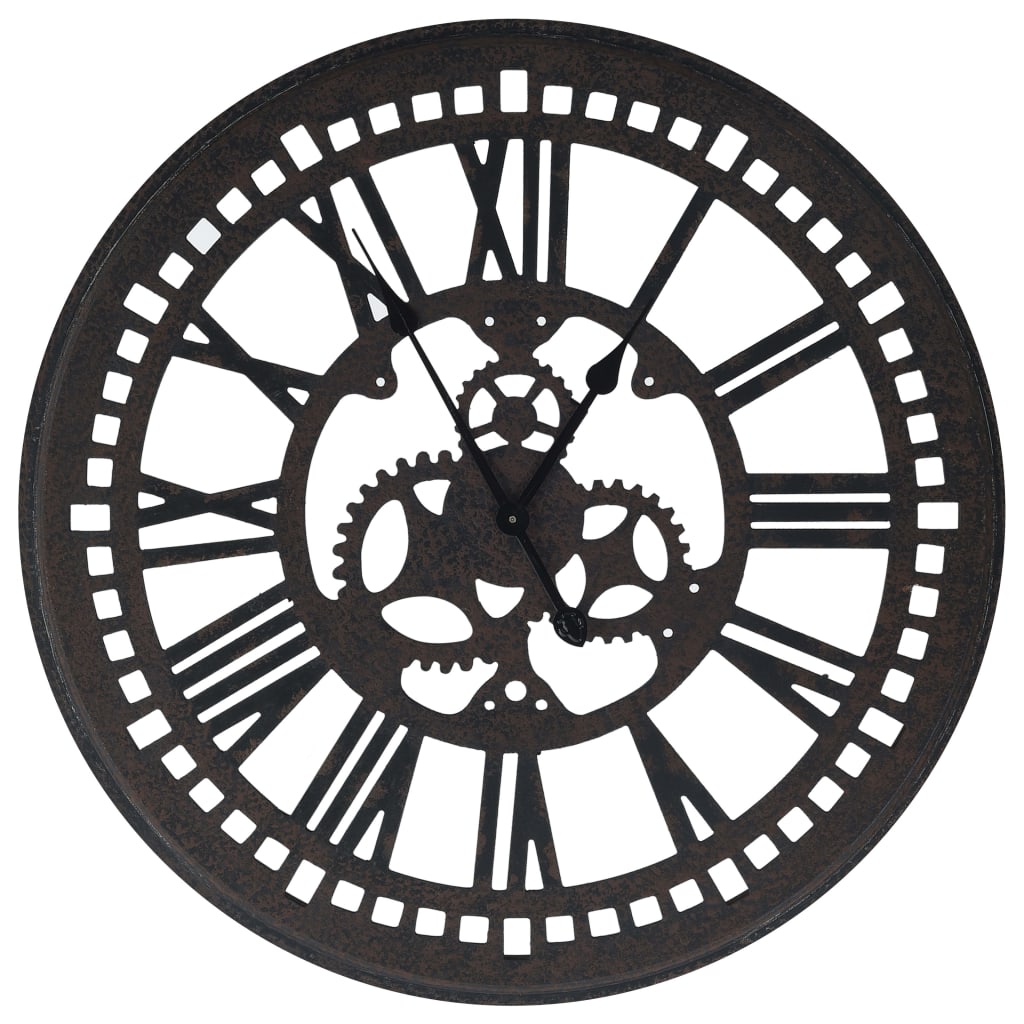 vidaXL Стенен часовник, черен, 70 см, МДФ