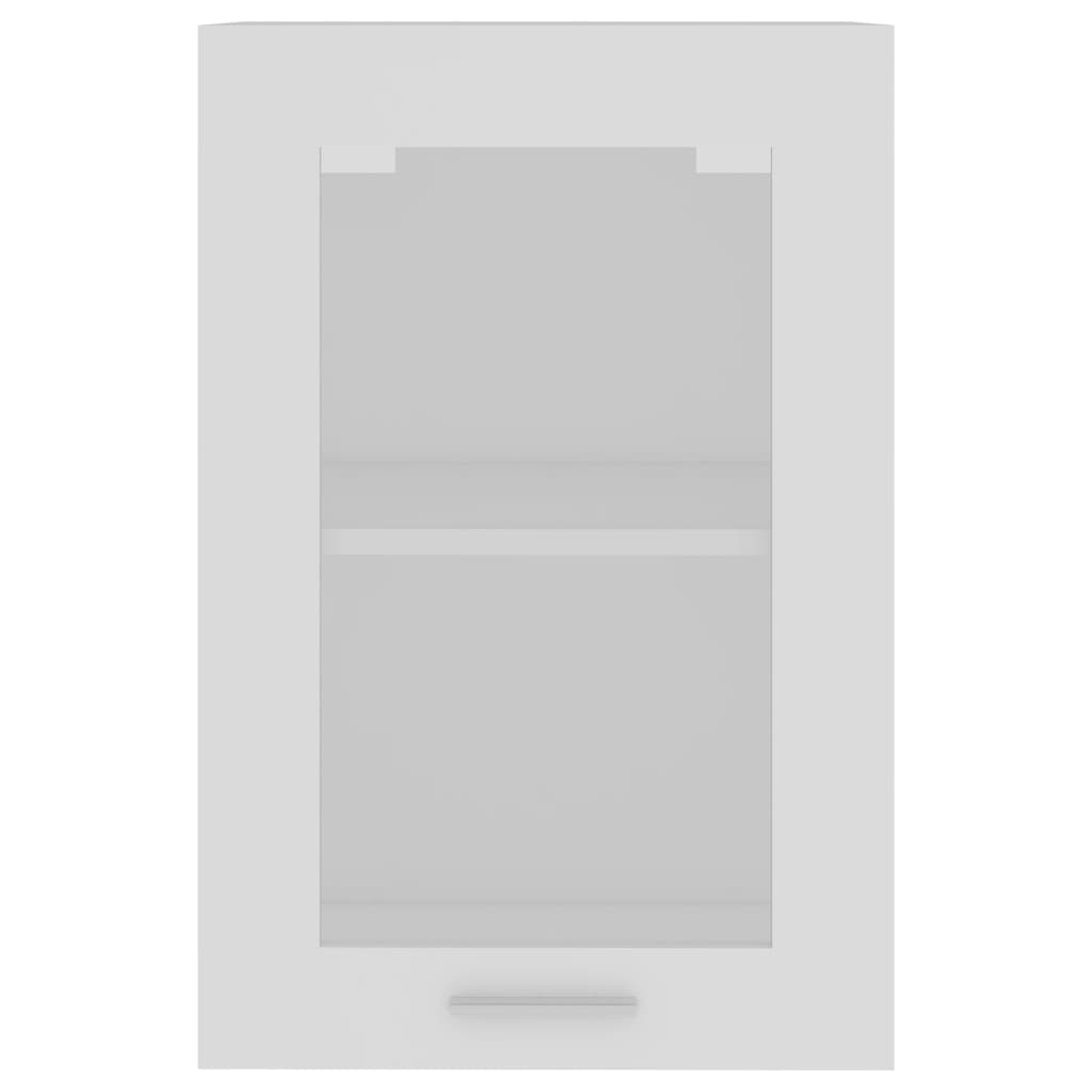vidaXL Висящ стъклен шкаф, бял, 40x31x60 см, ПДЧ