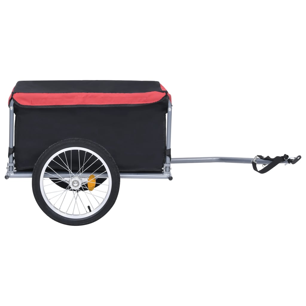 vidaXL Ремарке за колело, черно и червено, 65 кг