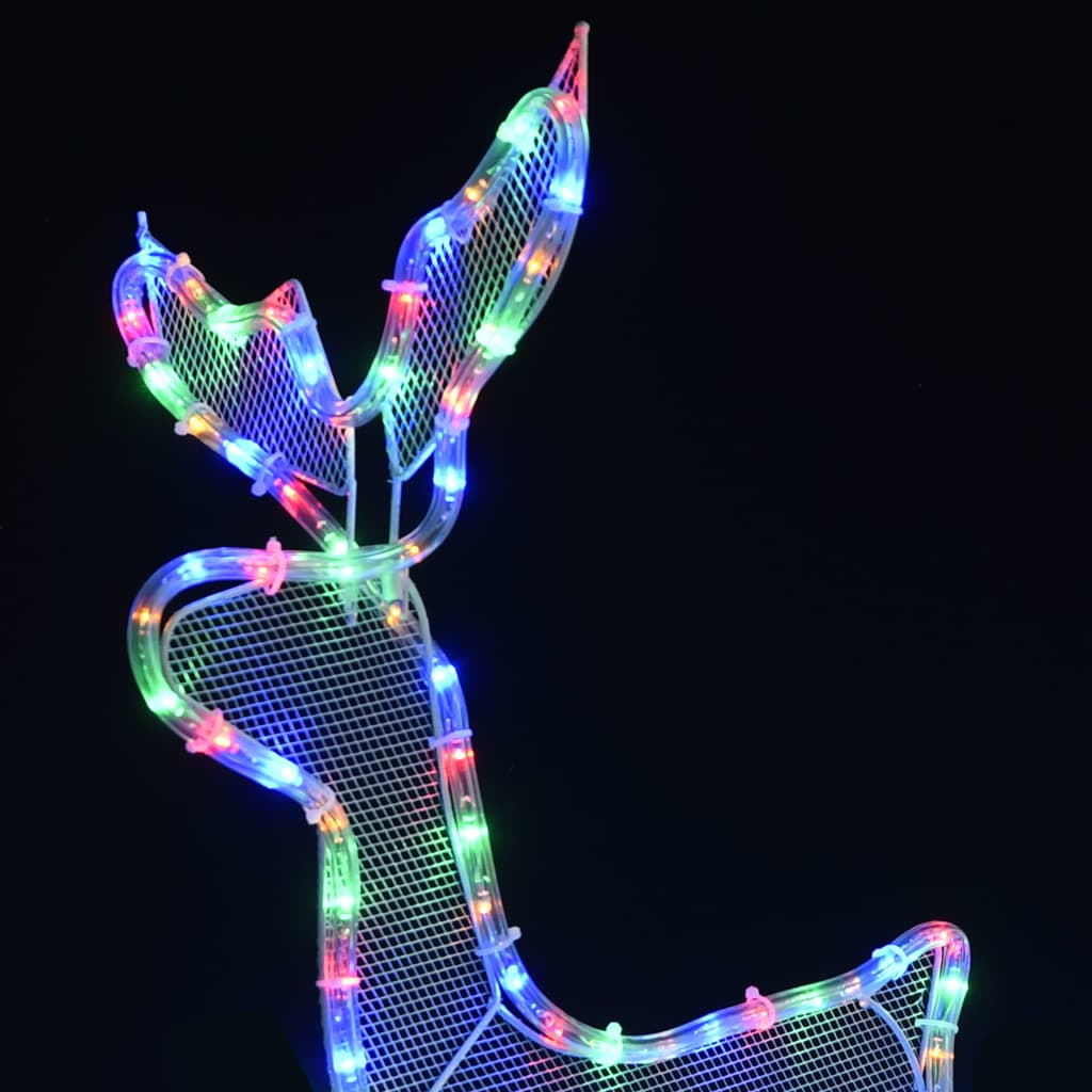 vidaXL Коледна украса, светещ елен с шейна, мрежа, 432 LED