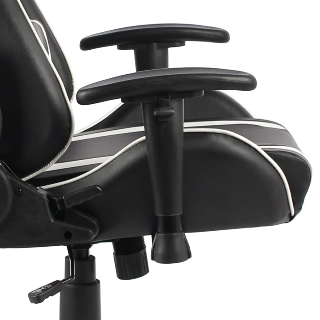 vidaXL Въртящ геймърски стол, бял, PVC