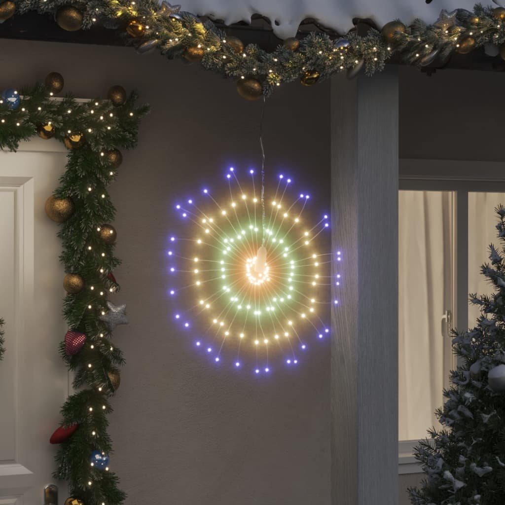 vidaXL Коледни звездни светлини 140 LED 2 бр многоцветна 17 см