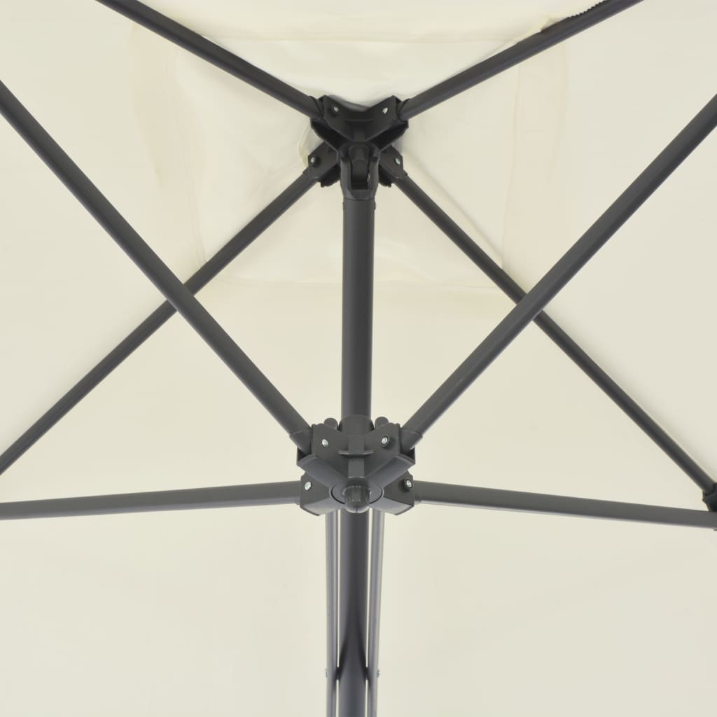 vidaXL Градински чадър със стоманен прът, 250x250 см, пясъчен