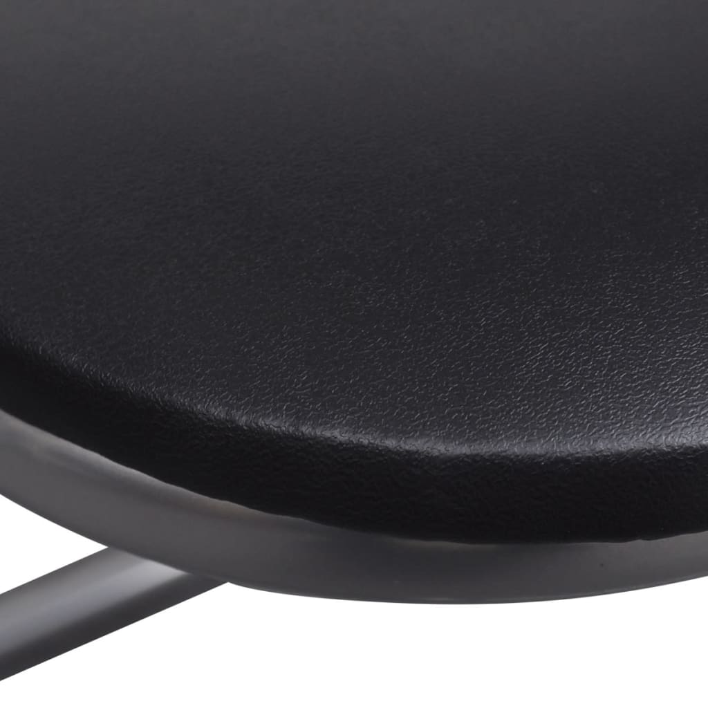 vidaXL Сгъваеми трапезни столове 6 бр черни изкуствена кожа и стомана