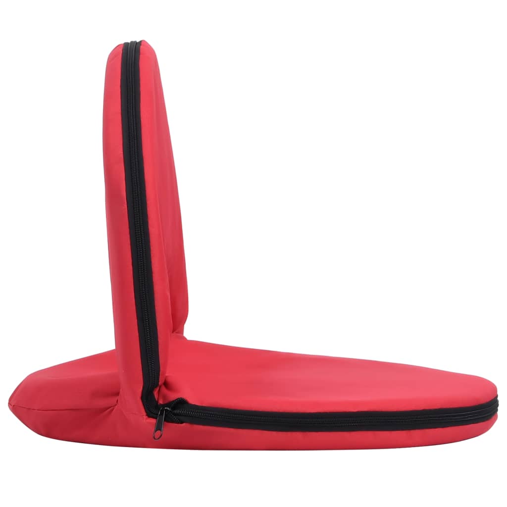 vidaXL Сгъваеми подови столове, 2 бр, червени, стомана и плат