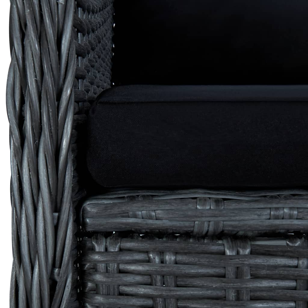 vidaXL Градински комплект с възглавници, 7 части, полиратан, тъмносив