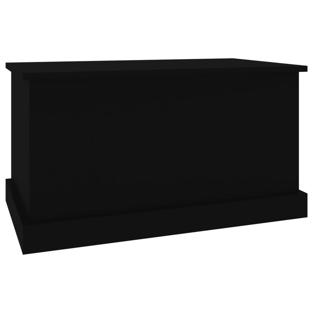 vidaXL Кутия за съхранение, черна, 70x40x38 см, инженерна дървесина