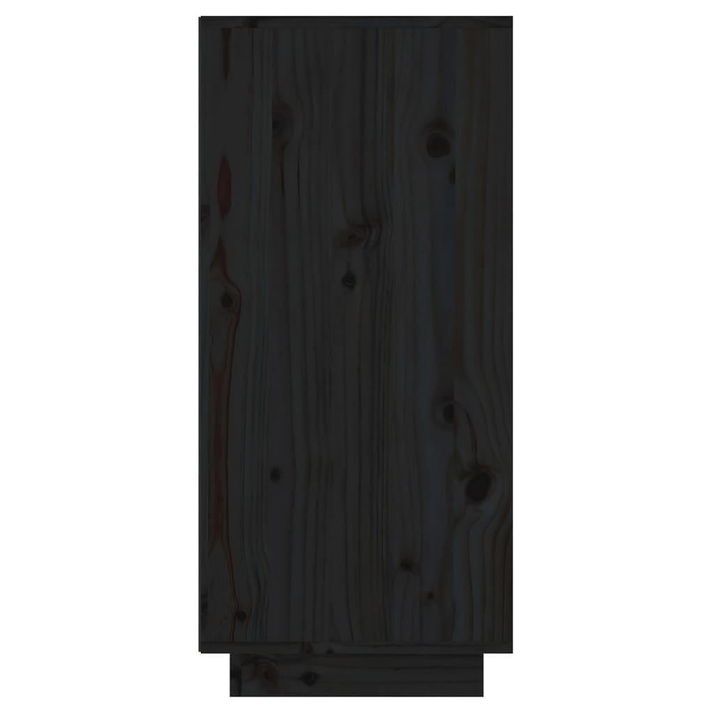 vidaXL Конзолен шкаф, черен, 60x34x75 см, бор масив