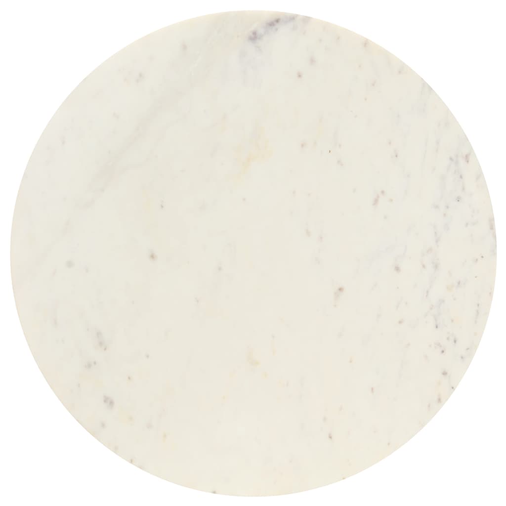 vidaXL Кафе маса бяла 60x60x35 см естествен камък с мраморна текстура