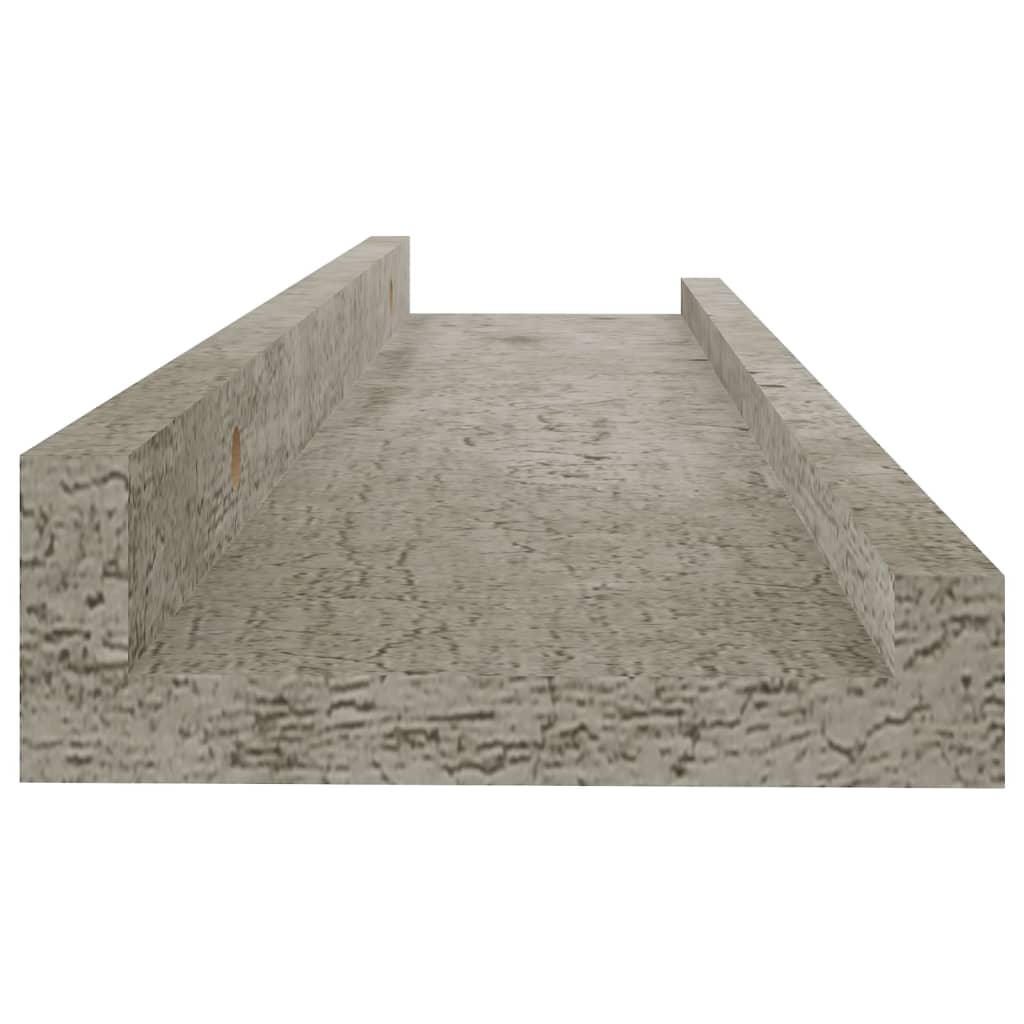 vidaXL Стенни рафтове, 2 бр, бетонно сиви, 40x9x3 см