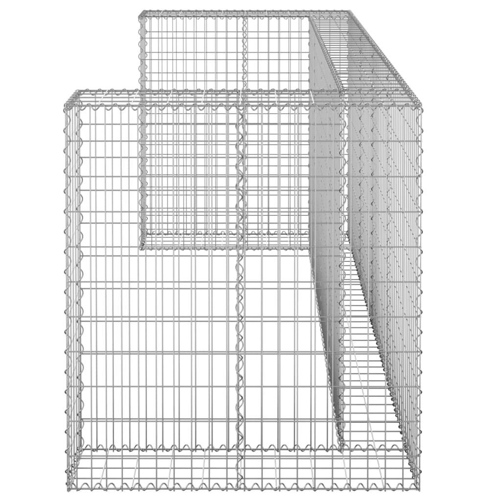 vidaXL Габионна стена за контейнери поцинкована стомана 254x100x110 см