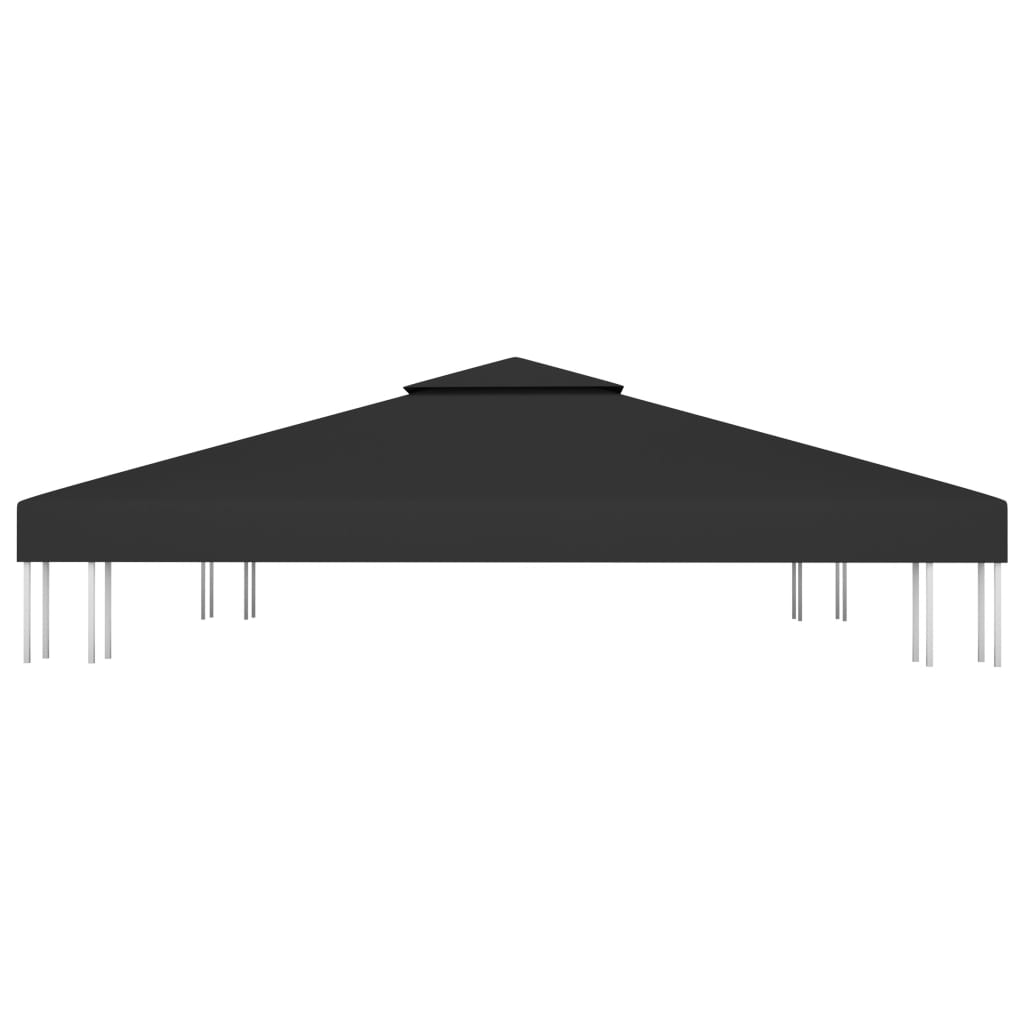 vidaXL Двоен покрив за шатра, 310 г/м², 3x3 м, черен