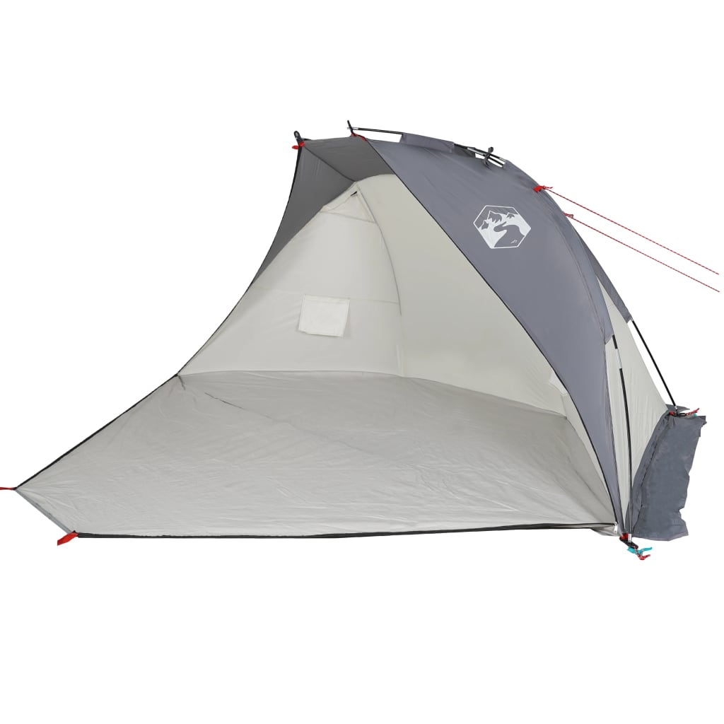 vidaXL Плажна палатка сива 268x223x125 см 185T полиестер