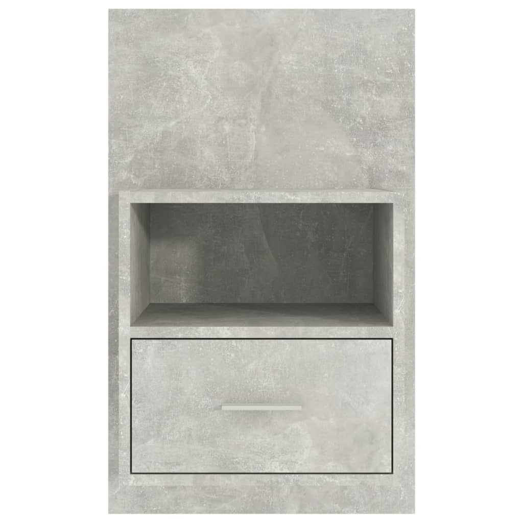 vidaXL Нощно шкафче за стенен монтаж, бетонно сиво