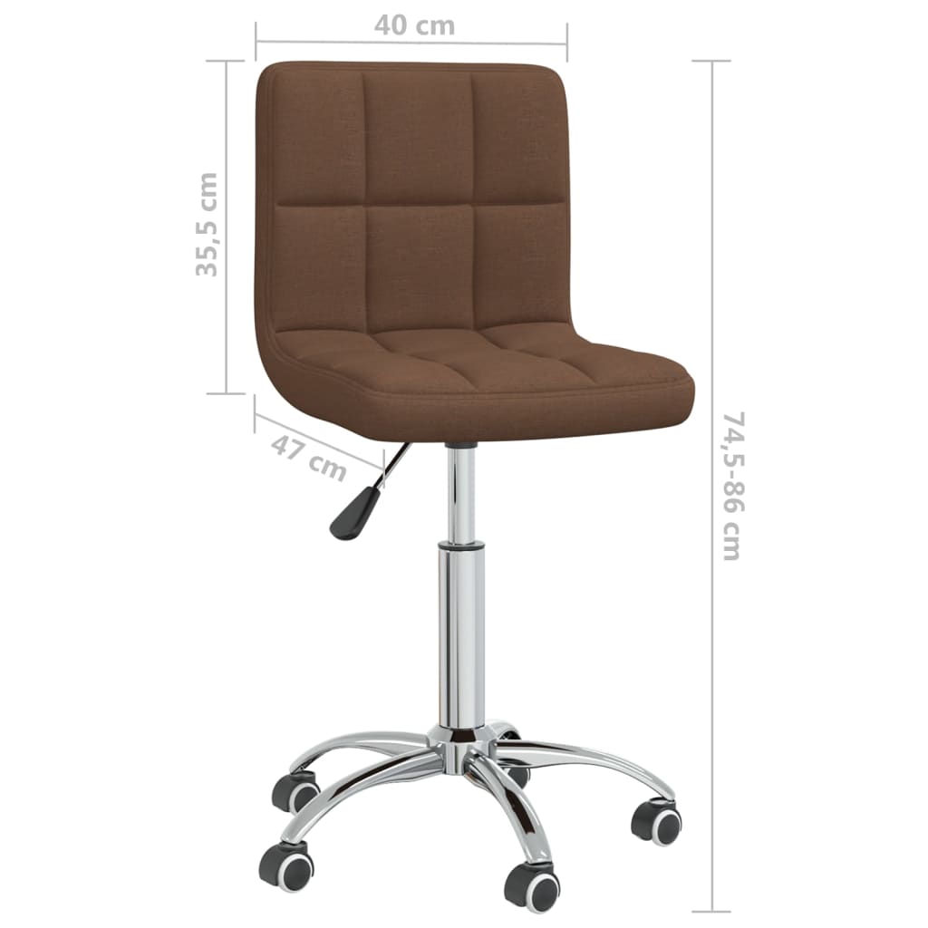 vidaXL Въртящи се трапезни столове, 2 бр, кафяви, текстил